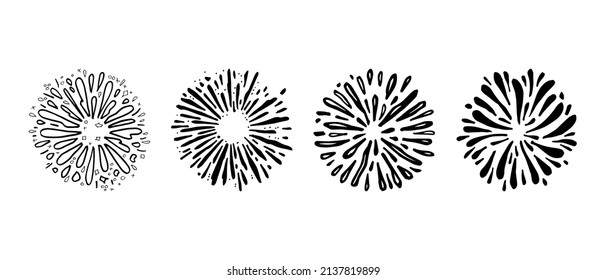 starburst hand drawn, vector illustration.