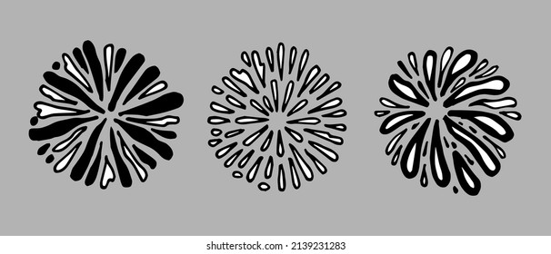 starburst hand drawn, vector illustration.
