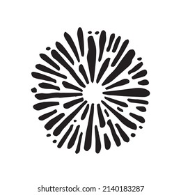 starburst hand drawn, vector illustration.