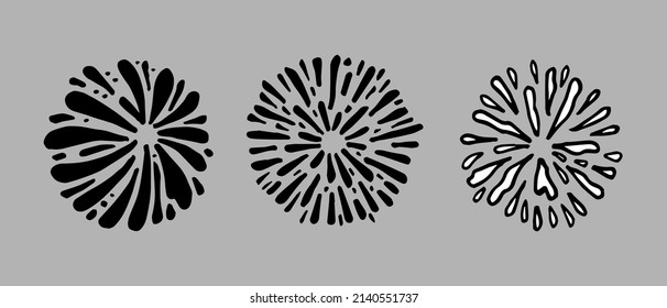 starburst hand drawn, vector illustration.