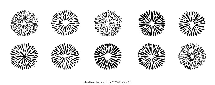 starburst hand drawn, vector illustration