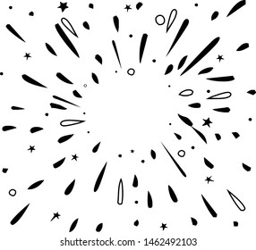 starburst hand drawn , vintage radial burst, abstract line sunshine vector collection
