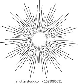 starburst hand drawn, vintage radial burst, abstract line sunshine ,vector illustration