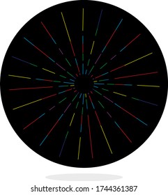 starburst hand drawn, vintage radial burst
