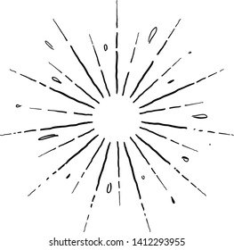 starburst hand drawn white background