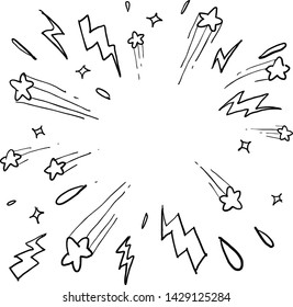 starburst hand drawn white background