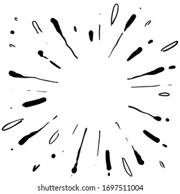 starburst hand drawn white background