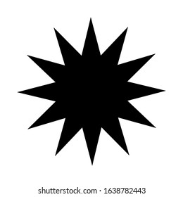 starburst icon flat style for decorative design isolated on white background. vector illustration 