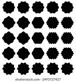 Starburst icon. Starburst promo sticker shape vector sale splash. Starburst round badge promo sticker. Eps 10.