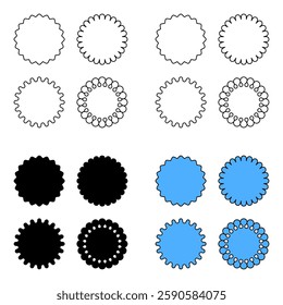 Starburst icon set. Simple flat style vintage labels, stickers. Special Offer Sale Tag, Discount Offer Prince Label.