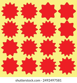 Starburst icon. Set of Starburst icon, vector, Sunburst badge, silhouette. Zig zag edge circle design. Set of price tag, label, sales sticker. Eps 10.