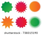 Starburst isolated icons set (sunburst badges).