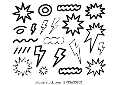 Starburst Blitz und Welle Formen Kreislinien