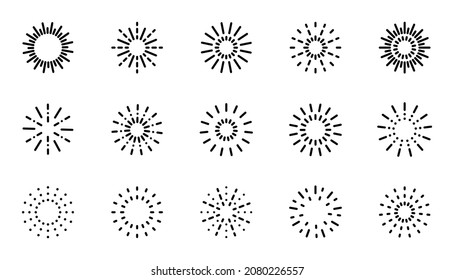 Starburst Line Art Icon. Vector Logo Spark Sunburst. Outline Sunburst And Starburst, Editable Stroke