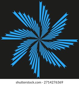 Explosion einer Sternenlinie. Dynamischer Radialvektor. Hellblaue Grafik. Abstrakte Energie platzt. EPS 10.