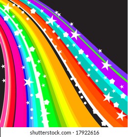 Starburst on rainbow in vector