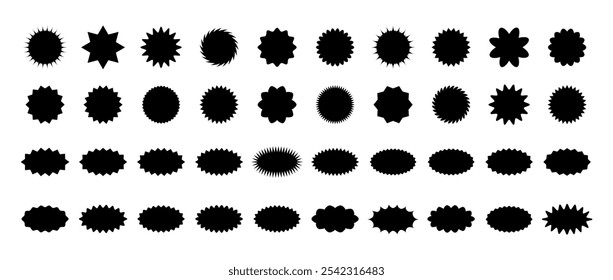 Starburst price. Sale symbol. Simple black icons for promotion design. Set of Vector illustrations on transparent background. - Powered by Shutterstock - Get 15% off with code: PIKWIZARD15