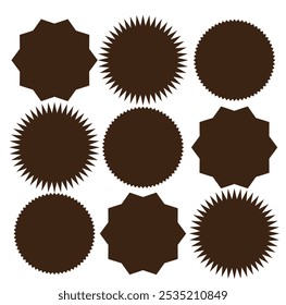 Starburst promo black sticker shape vector sale splash. Starburst round badge promo sticker