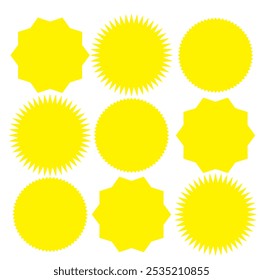 Starburst promo black sticker shape vector sale splash. Starburst round badge promo sticker