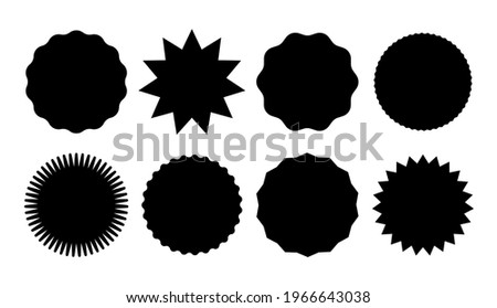 Starburst promo black sticker shape vector sale splash. Starburst round badge promo sticker