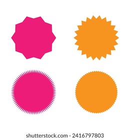 Starburst promo different sticker shape vector sale splash. Starburst round badge promo sticker. EPS file 1.