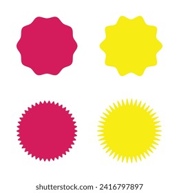Starburst promo different sticker shape vector sale splash. Starburst round badge promo sticker. EPS file 2.