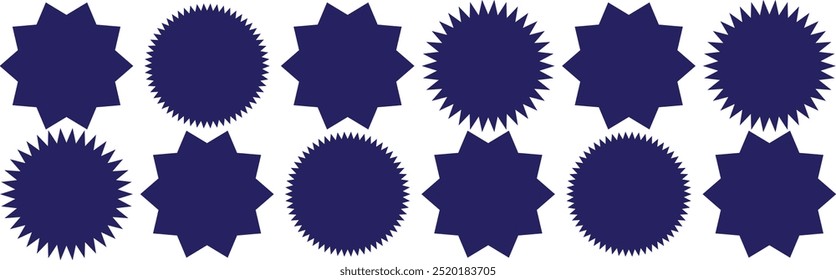 Starburst promo  sticker shape vector sale splash. Starburst round badge promo sticker