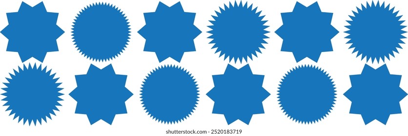 Starburst promo  sticker shape vector sale splash. Starburst round badge promo sticker