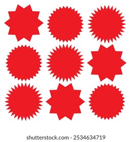 Starburst promo sticker shape vector sale splash. Starburst round badge promo sticker