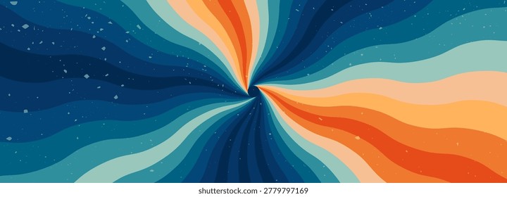 Starburst psychedelic wide groovy background.