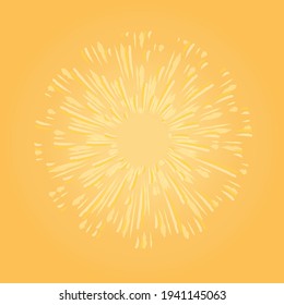 Starburst con rayos. Elemento de diseño de sol abstracto