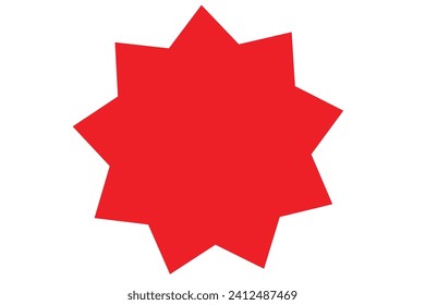 Starburst red sticker set - collection of special offer sale oval and round shaped sunburst labels and badges. Promo stickers with star edges. Vector.