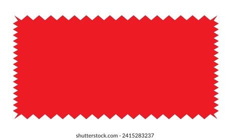 Starburst red sticker set - collection of special offer sale round and oval sunburst labels and buttons isolated on white background. Stickers and badges with star edges for promo advertising