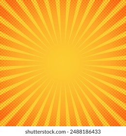 Fondo retro Starburst. Rayos de sol radial patrón estilo pop art.