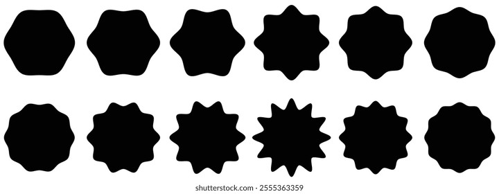 Starburst sale price stickers and labels, star and rosette, sunburst, callout and splash, stamp and tag badges. zigzag shape. Zigzag sale sticker. Circle tag. circle and oval stickers, promo labe