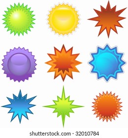 Starburst Set Colors Stock Vector (Royalty Free) 32010784 | Shutterstock