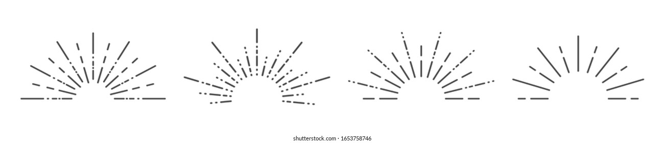 Starburst set on a white background. Isolated background. Vector