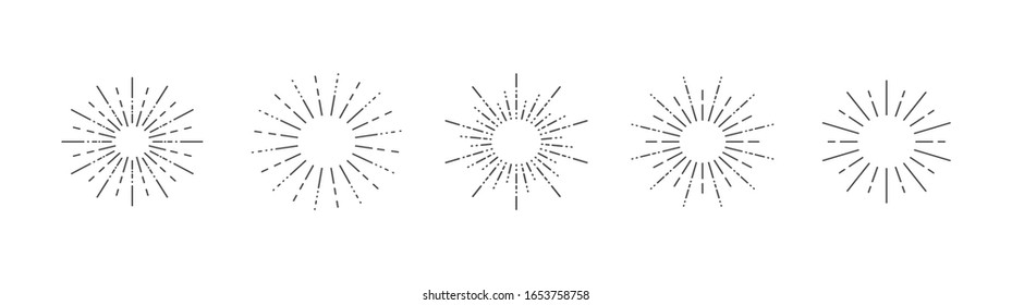 Starburst set on a white background. Isolated background. Vector