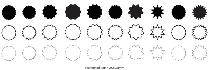 Starburst set. Sale sticker, price tag, quality mark. Stickers solated on white background.