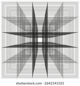 Starburst shape. Abstract radial figure. Geometric sharp element. Vector black form.