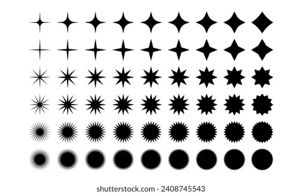 starburst shape sunburst vector stars and sparkle silhouettes design elements starburst retro sale badge vector illustration	