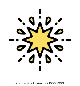 Icono de explosión de chispa estelar, Ilustración vectorial de fiesta llena