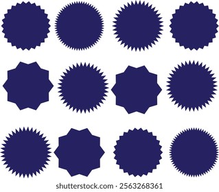 Starburst speech bubbles. Starburst, price sticker sunburst icons. Black Sunburst. Flat vintage price tag stickers.Vector