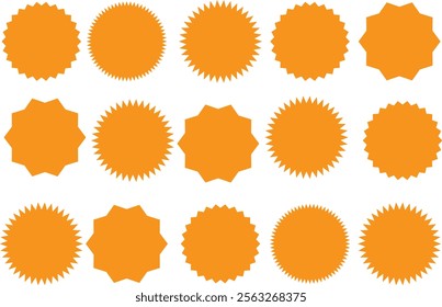 Starburst speech bubbles. Starburst, price sticker sunburst icons. Black Sunburst. Flat vintage price tag stickers.Vector