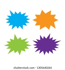 Starburst speech bubbles set. Bursting icon. Starburst isolated icons set 