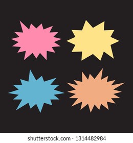 Starburst speech bubbles set. Bursting icon. Starburst isolated icons set 