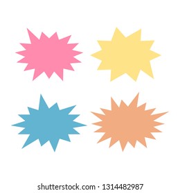 Starburst speech bubbles set. Bursting icon. Starburst isolated icons set 