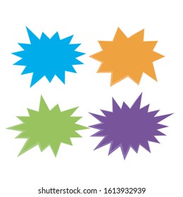 Starburst speech bubbles set. Bursting icon. Starburst isolated icons set
