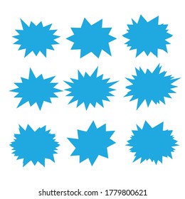 Starburst speech bubbles set. Bursting icon. Starburst isolated icons set