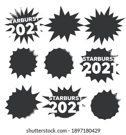 Starburst speech bubbles set. Bursting icon. Starburst isolated icons set 